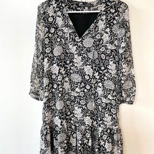Rose & Olive Floral Drop Waist Dress